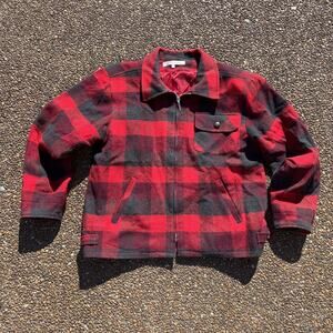 South Dudley Women’s Checkerboard Flannel Zip Up Jacket Medium Autumn Fall